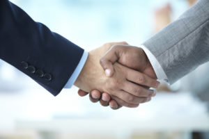 Close-up of handshake of business partners